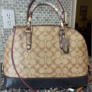 COACH 2017 Sierra Satchel Signature Exotic Mix (RARE) EUC